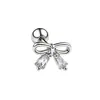 Clavo de acero inoxidable chapado en oro de 18 quilates con circonita para cartílago, joyería de piercing microincrustada, exquisita y compacta