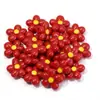 Cuentas de Flor de Cinco Pétalos con Agujero Recto, Cuentas de Flor para Coleta de Color Sólido Transparente, Accesorios para Joyería DIY, Cuentas Sueltas de Flor de Cinco Pétalos de Color Sólido