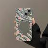 Flores Rosas Adecuado para iPhone 17 Pro Max Funda de Teléfono con Espejo Ondulado Apple 16 Mascota Linda 14/15 Premium