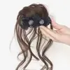 Pinza para moño con lazo de pedrería, liga para el pelo de peluca, con pinza para volumen alto en la coronilla y recogido esponjoso