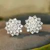 Nuevos Pendientes Cao Shi de Amazon para Mujer, Pendientes Exquisitos de Flor y Copo de Nieve, Joyería Elegante y Dulce con Circonita Microincrustada