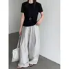 LUXI T-shirt de manga curta justa ao corpo estilo coreano ins com barra dobrada para mulheres, fina e respirável para o verão, básica versátil de manga curta 21053