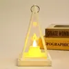 Lámpara de Iceberg Navideña Lámpara Triangular Lámpara de Velas Digitales Luz Nocturna Portátil Lámpara de Queroseno de Halloween Lámpara de Viento Decorativa