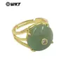 Wt-R603 Exportação Mais Vendido Clássico Elegante Anel Unissex Banhado a Ouro 18K com Pedra Opala e Obsidiana Joias