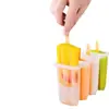 Molde para Paletas de Hielo de 4 Piezas con Tapa para Uso Doméstico, Lindo Molde para Helados para Niños, Molde para Helados DIY
