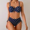 Comercio Exterior Moda Europea y Americana Conjunto para Mujer 2025 Traje de Baño de Gama Alta Bikini Traje de Baño de Dos Piezas Sin Tirantes Sexy Top Halter