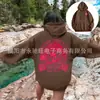 Sudadera con capucha de manga larga con estampado personalizado lavado estilo americano para Otoño e Invierno Verano Tendencia estilo japonés Estilo perezoso Superior