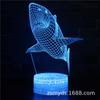Exclusivo transfronteiriço para Lâmpada de Mesa Pequena 3D Série Shark Lâmpada LED Visual Colorida Criativa Lâmpada de Mesa de Cabeceira Presente