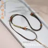 Nuevo Cordón Colgante Retro Minimalista Estilo Chino, Cordón de Collar Multipiiedra Tejido a Mano, Cordón para Colgar Colgante de Ágata y Jade
