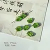 Serie Verde Amarillo de Fuegos Artificiales de Vidrio Checo Doméstico Placa Grabada Hoja Hecha a Mano Pintada con Oro Materiales y Accesorios para Pulsera DIY