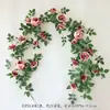 Flor de Peonía Simulada Enredadera Flor Artificial de Plástico Ratán Sala de Estar Tubería de Aire Acondicionado Envoltura Calefacción Decoración Enredadera Bloqueadora Planta