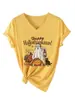 Feliz hallothankmas Amazon eBay site independente moda casual divertida camiseta feminina gola V manga curta