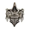 Anillo Vintage Calavera Cara de Fantasma para Hombre Agresivo Combinación 2 en 1 Anillo de Dedo Moderno Simple Creativo Anillo Abierto