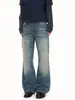 Pantalones de Pierna Ancha con Bolsillo Trasero en Capas y Bigotes de Gato Lavado Americano para Hombre LKTM Marca Moderna Unisex Pantalones Largos