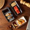 Plato de cena de cerámica de estilo japonés con plato dividido, plato de sushi de cerámica creativo para una persona para el hogar con salsa, plato de salsa para restaurante comercial