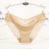 Calcinha feminina de peça única, sem costura, respirável, com renda, em tecido de barreira inferior 981 algodão Ice Silk, modelo sexy de cintura baixa.