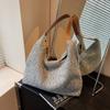 Bolsa de Pelúcia Vintage de Grande Capacidade Feminina 2024 Nova Outono e Inverno Elegante Bolsa de Ombro para o Dia a Dia Bolsa Tote Fashion