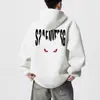 Sudadera con capucha V37 estilo callejero americano peculiar diseño ojo de gato para hombre, chaqueta con capucha gruesa forrada de forro polar pesado para otoño e invierno