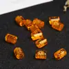 Cristal Amarelo Cinco Caminhos Deus da Riqueza Cinco Elementos Bagua Estampagem Dourada Escritura Três Harmonias Contas de Barril Contas Redondas DIY Contas Soltas Acessórios Estilo Chinês