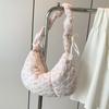 Bolso Floral de Gran Capacidad Estilo Coreano para Mujer 2026 Nuevo Bolso Nube Plegado Bolso Acolchado de Algodón Nicho Bolso Dulce de Hombro Cruzado