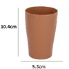 Taza de Agua Simple para el Hogar de Paja de Trigo Taza para Lavarse para Pareja Taza para Cepillo de Dientes con Asa Vaso Cilindro Dental Vaso de Plástico Espesado