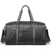 Bolsa de Viagem de Couro Genuíno com Compartimentos Separados para Roupas Secas e Molhadas, Masculina, para Viagens de Curta Distância e Curto Prazo, Portátil, para Fitness, Viagem, Bolsa de Bagagem de Grande Capacidade Masculina