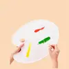 Paleta de plástico com pezinhos flor de ameixa três linhas paleta multimodelo paleta acrílica para aquarela infantil atacado