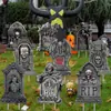 Decoración de patio de Halloween transfronteriza, cementerio al aire libre, gran lápida, calavera de terror realista, logotipo de patio