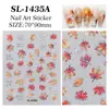 Pegatinas para Uñas Hoja de Arce Ardiente Estampadas en Oro con Adhesivo Plano Versátiles Otoño e Invierno Hoja de Arce Pegatinas para Uñas DIY Accesorios Estilo Sl