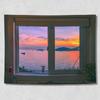Tela de Fondo para Ventana con Vista al Mar Estilo ins Fresca Habitación Dormitorio Mesita de Noche Dormitorio Vivienda de Alquiler Renovación Casa de Huéspedes Decorativa Tela de Pared Tapiz