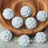 Nuevo accesorio de joyería DIY de flor de tres pétalos con incrustaciones de diamantes de resina transfronteriza, bola de arcilla suave con bola de diamante con agujero central y flor de cinco pétalos con incrustaciones de diamante