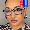 Armazón de gafas retro bidimensional personalizado luz anti-azul TR90 retro decoración de gafas lisas 2023 nuevo armazón de gafas para mujer