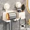 Secador de Pelo Estante de Almacenamiento sin Taladro Colgador de Secador de Pelo Eléctrico para Baño Soporte de Pared Baño Hogar Almacenamiento Pared