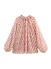 Explosiones de Moda Transfronteriza Europea y Americana para Mujer AliExpress Estilo Holgado Perezoso Suéter Cuello Redondo Camisa de Manga Larga Estampada