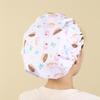 Gorro de ducha impermeable de doble capa de dibujos animados diario a prueba de polvo a prueba de aceite a prueba de humo multiusos nuevo cubierta para el cabello a prueba de humedad baño doméstico engrosado