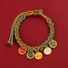 Pulsera tejida de ocho hilos estilo Xizang, pulsera de los cinco dioses de la riqueza estilo étnico, hilo colorido tejido a mano, pulsera thangka al por mayor