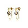 Brincos de Prata S925 Nalan para Mulheres, Estilo Coreano, Frescos e Simples, Brincos Redondos com Diamante Azul Microincrustado Olho do Diabo, Joia G5860