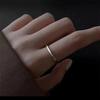 Anillo Plano de Superficie de Arena Tradicional para Mujer, Simple y Elegante, No se Desvanece, Anillo Cerrado para Dedo Índice o Meñique