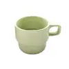 Caneca de Cerâmica Verde com Logo Personalizado, Xícara de Café, Copo de Água Estilo Ins para Home Office, Conjunto Empilhável de Xícaras para Presente
