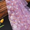 Tela de Hilo de Flor Malla de Hilo de Estrella Estampada Hilo Dorado Polvo Fino Lentejuelas Gasa Tela de Hilo de Flor de Gluten Vestido de Boda