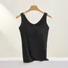 Algodão Texturizado com Fio Alta Elasticidade Slim-Fit Ombros Largos Base Quadrada Decote Quadrado Costas Bonitas Sutiã Integrado Almofada Fixa no Peito Camisola