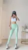 Calça de Yoga para Primavera e Outono Secagem Rápida Cintura Alta Sem Costura Leggings de Yoga Malha para Treino Esportivo Calça Cropped