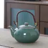 Tetera de Cerámica para Uso en Restaurante, Hotel y Hogar, Estilo Vintage Grande con Asa, Tetera Individual con Filtro, Jarra para Agua Fría 900ml
