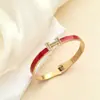 Nuevo Pulsera H con Versión Diamante Letra H Esmalte Moda Europea y Americana Pulsera Joyería de Acero de Titanio Pulsera para Mujer de Acero Inoxidable
