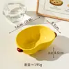 Set Creativo Lindo de Cuenco y Cuchara de Cerámica con Forma de Fruta para Uso en Casa, Cuencos Pequeños con Forma de Manzana, Plátano y Pera para Desayuno Infantil y Cuencos de Postre