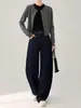Jeans Azules Oscuros Forrados de Polar con una Caída de Alta Calidad, Nuevo Estilo Casual de Moda Otoño e Invierno 6111