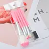 Conjunto de Pincéis de Sombra de Plástico para Iniciantes com 5 Peças Conjunto de Pincéis de Maquiagem Portátil Ferramentas de Beleza Estoque Disponível para Exportação Venda Direta da Fábrica