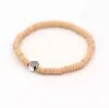 Pulsera de Cruz de Arcilla Suave de Colores de 6 mm con Cordón Elástico, Pulsera Estilo Viajero, Moderna y Única