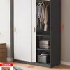 Guarda-roupa para Quarto de Casa Porta de Correr de Madeira Guarda-roupa Infantil para Moradia de Aluguel Armário Simples Econômico para Apartamentos Pequenos