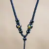Cordón Tejido Hecho a Mano de Oro y Jade para Colgante de Mujer, Cordón para Collar con Colgante de Ágata de los Doce Signos del Zodiaco para Hombre